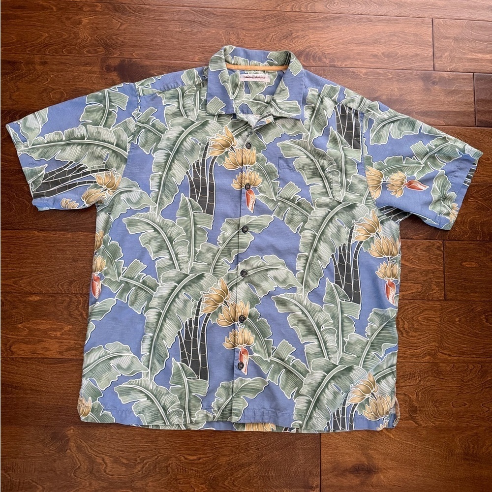 Tommy Bahama Hawaiian Shirt Mens XL Silk Floral Colorful Tropical